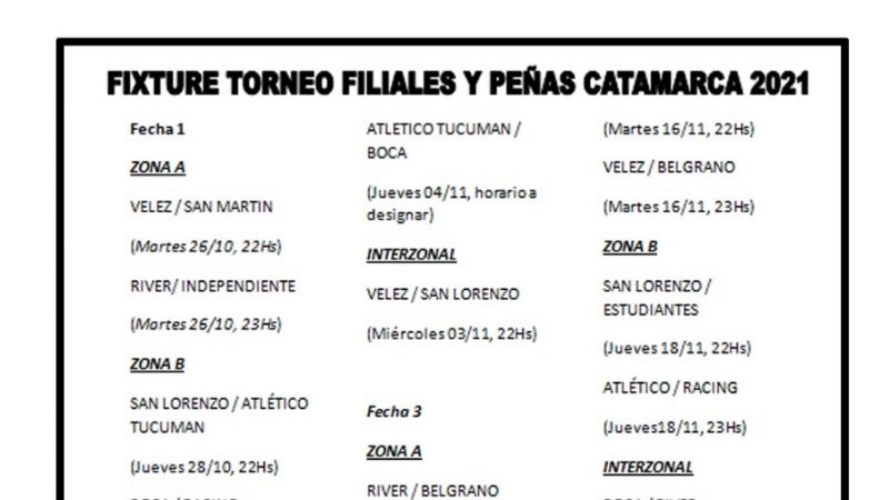 Esta noche se larga el torneo de filiales y peñas futboleras