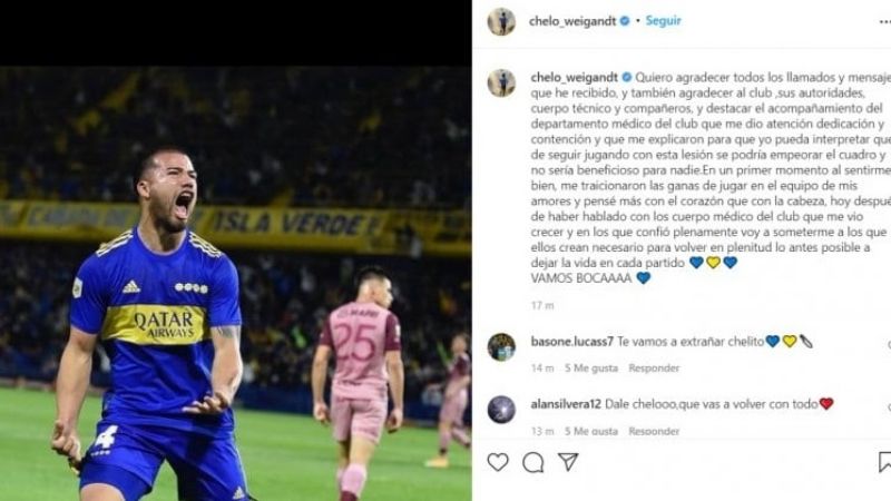 No hubo caso, Weigandt se debe operar el hombro