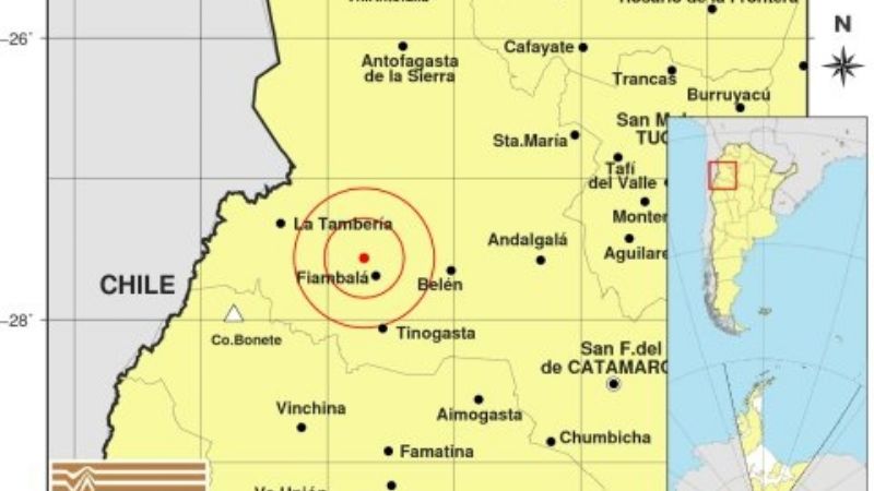 Temblor cerca de Fiambalá