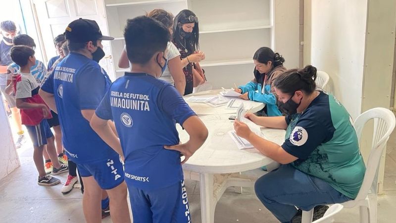 Multitud de niños por la Captación de Vélez AFA, en Vélez Catamarca