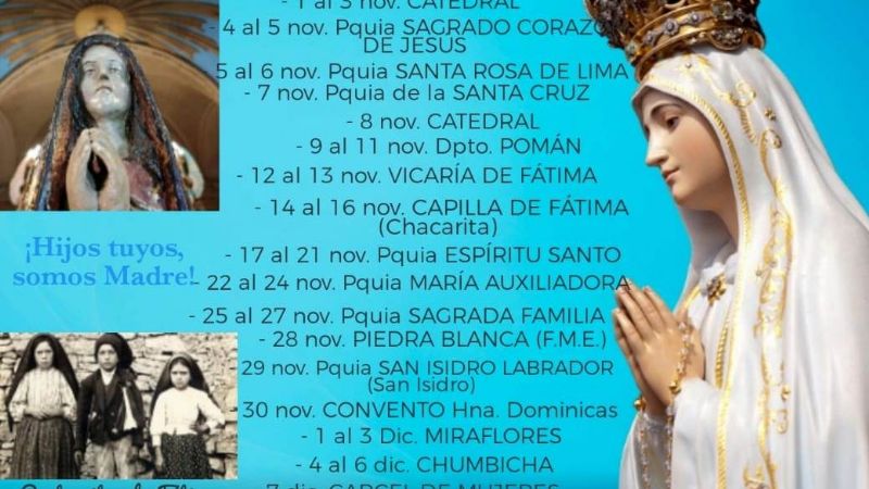 Llega a Catamarca la imagen peregrina de la Virgen de Fátima