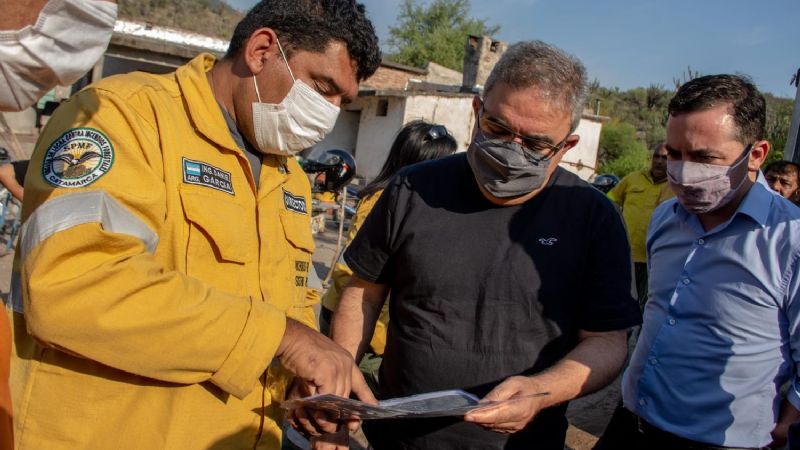 Jalil y Aguirre recorrieron el Campamento Base de La Aguada
