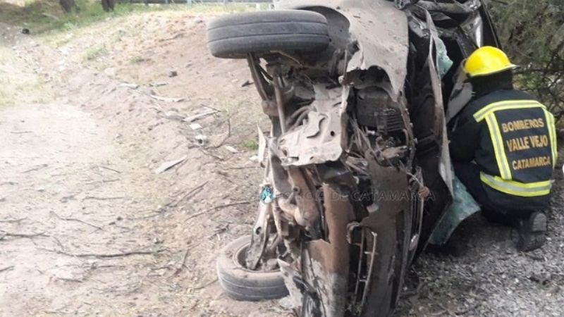 Impresionante vuelco en la Ruta Provincial N°1