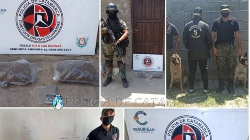 Incautan 1,3 kilos de marihuana