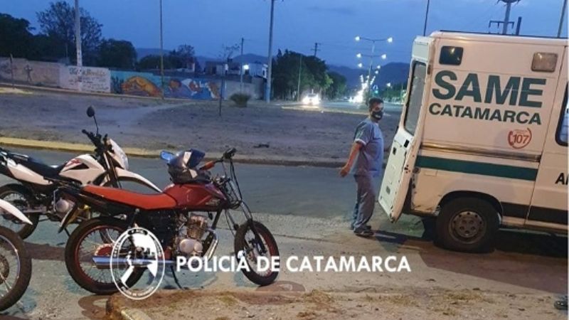 El SAME atendió a motociclista que derrapó