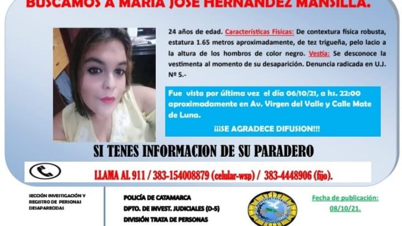 Intensa búsqueda de una joven de 24 años