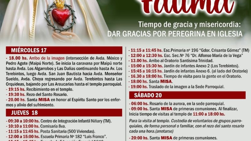 La parroquia Espíritu Santo espera la visita de la Virgen de Fátima