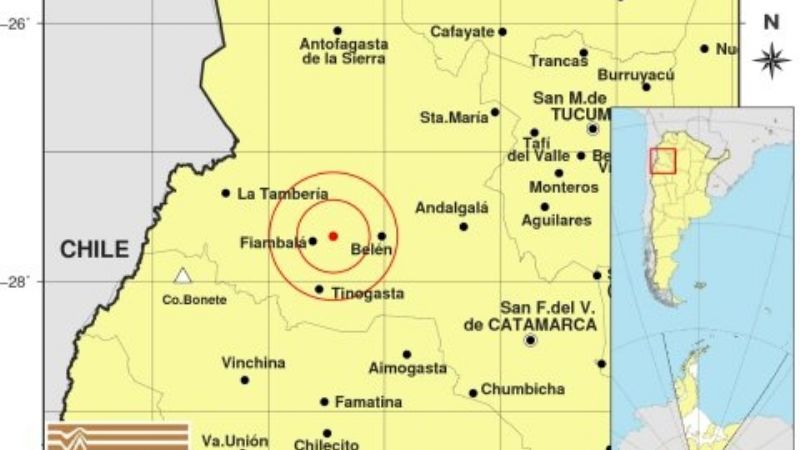 Temblor cerca de Fiambalá