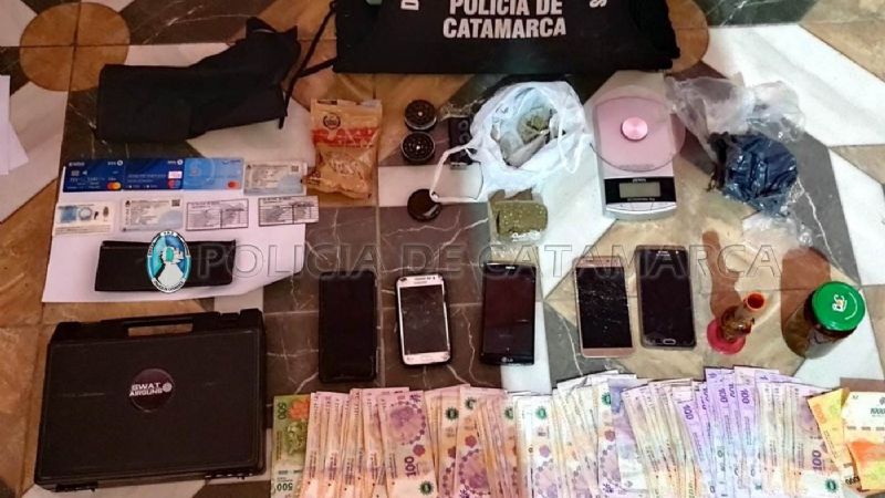 Secuestraron armas, marihuana, dinero, celulares y vehículos en Belén