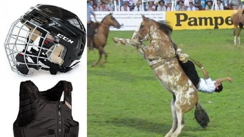 Jinetes con cascos y chalecos, en la Doma de Jesús María