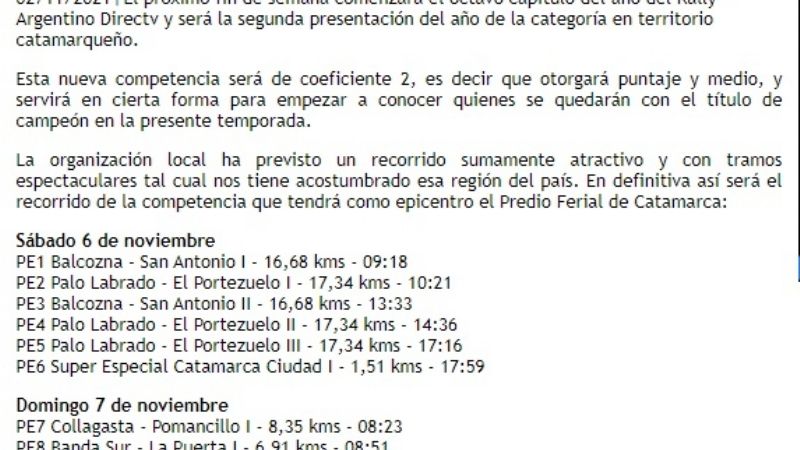 Atención "fierreros": estos son los tramos del Rally Nacional