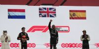 EL PODIO DE QATAR, con Hamilton y Verstappen 
