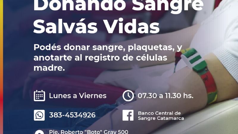 Convocan a donar sangre para salvar vidas