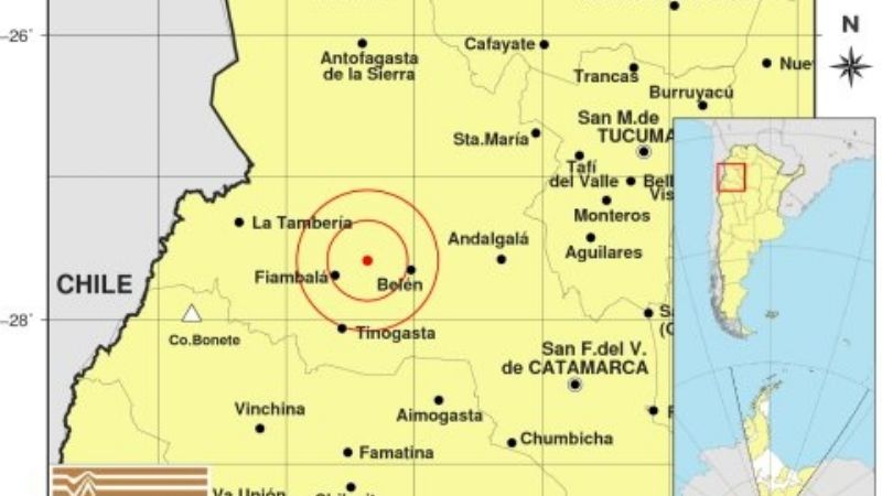 Temblor cerca de Fiambalá