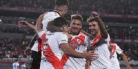 PONZIO, Romero, Martínez y Álvarez celerabdo el triunfo ante racing, que le dio el campeonato a River.