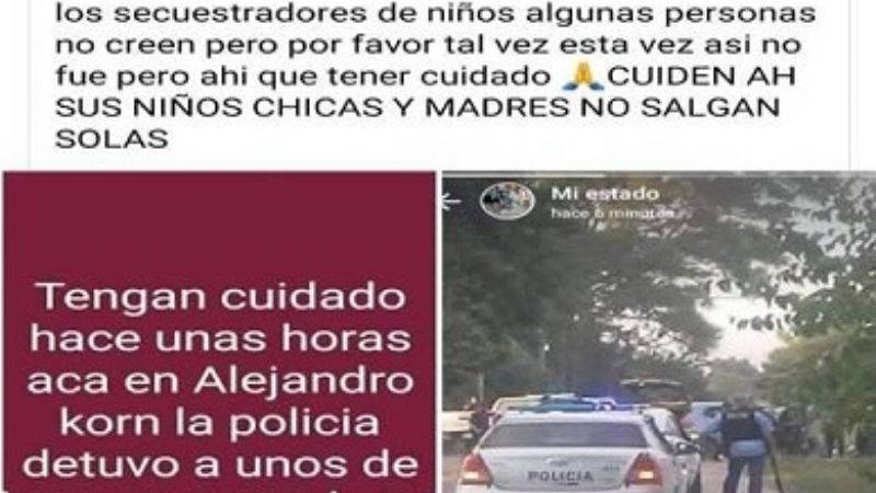 Alerta por falsos mensajes referidos a secuestros