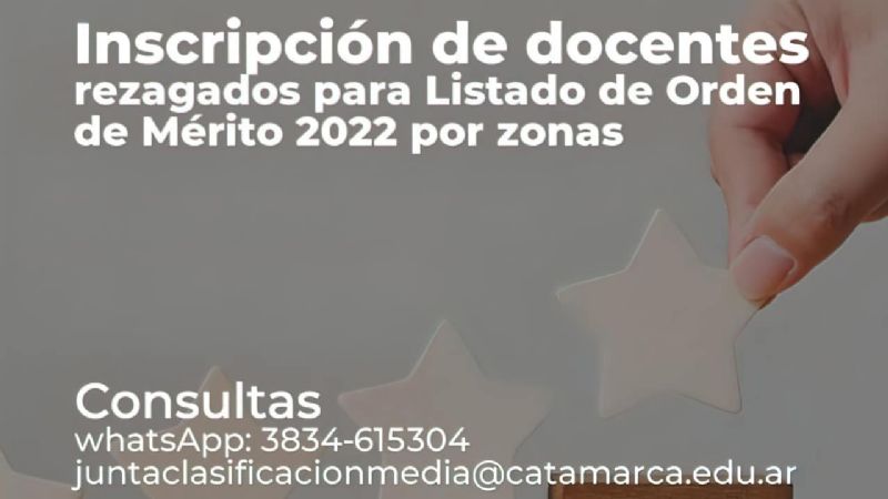 Inscripción de docentes rezagados para Listado de Orden de Mérito 2022