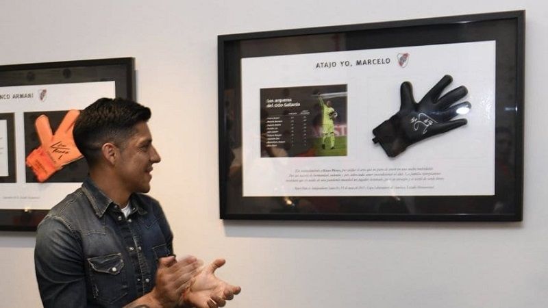 El “arquero” Enzo Pérez ya está en el Museo de River