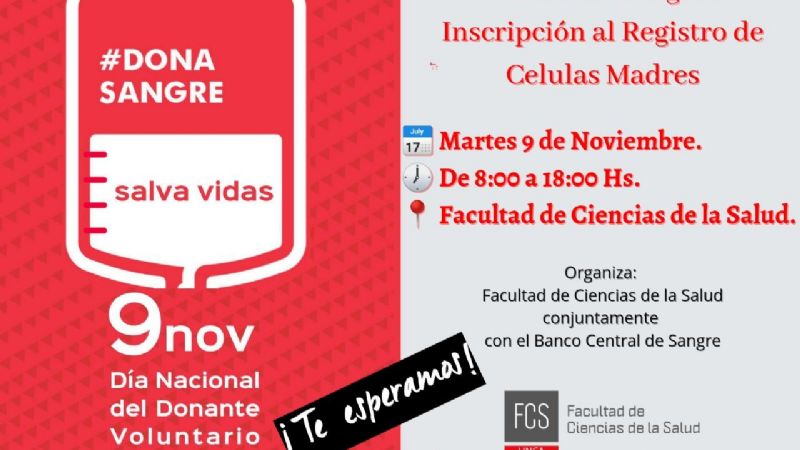 Colecta de sangre e inscripción al Registro de Células Madre