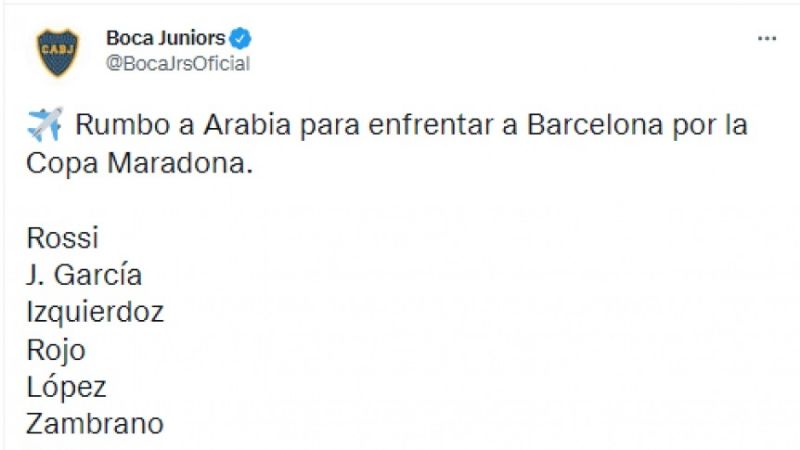 Boca ya está en Arabia para enfrentar a Barcelona