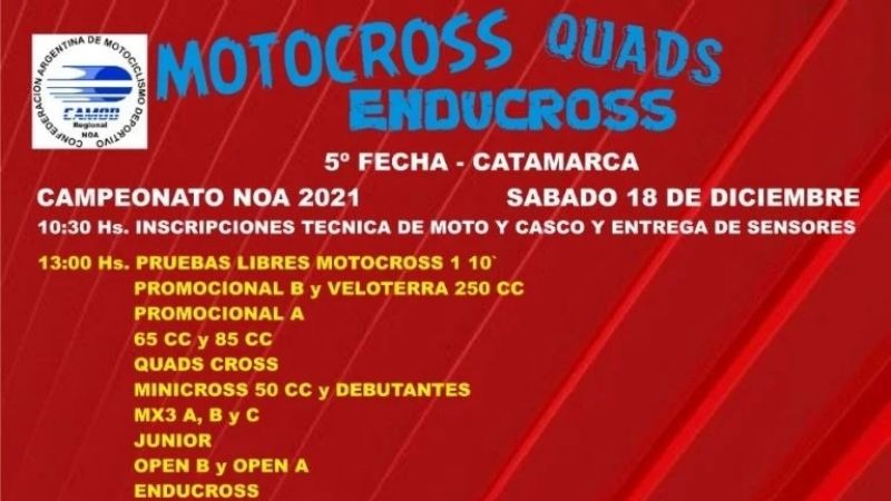 Este sábado y domingo “Catamarca es motocross”