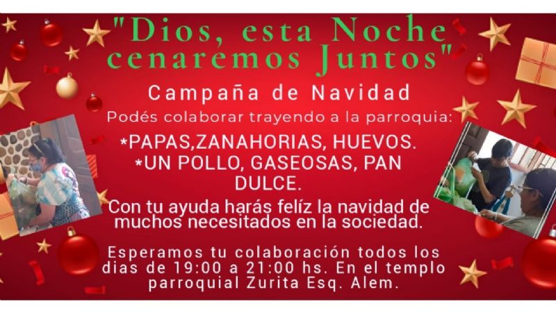 Campaña para la cena de Nochebuena de las familias más necesitadas