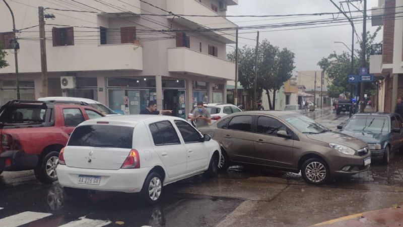 Choque múltiple en pleno centro