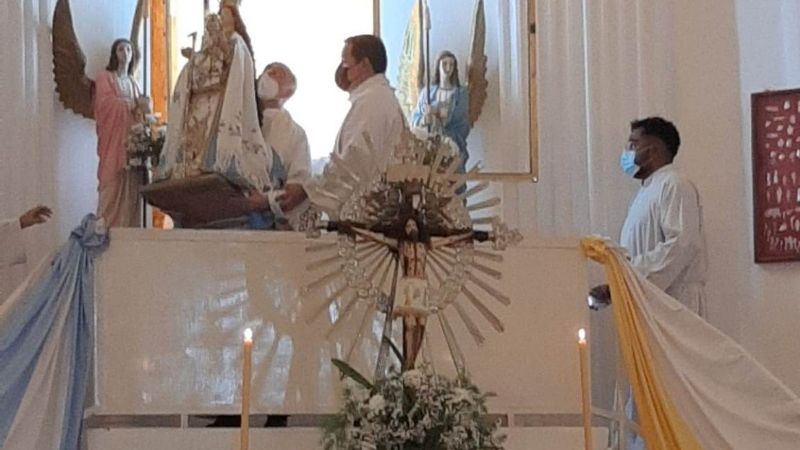 Con la Bajada de la imagen, iniciaron las fiestas de la Virgen de Belén