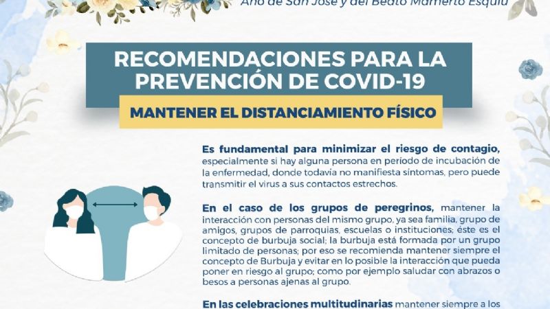 Recomendaciones a peregrinos para la prevención de Covid-19