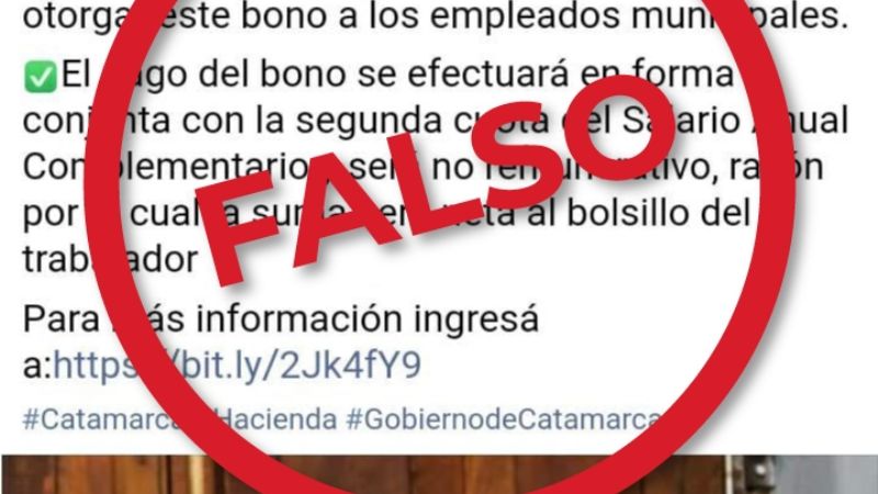 Falso anuncio de un bono circula por las redes