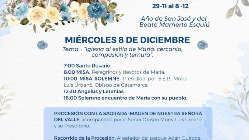 La Procesión se realizará alrededor del parque Adán Quiroga