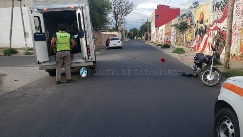 El SAME atendió a motociclista lesionada