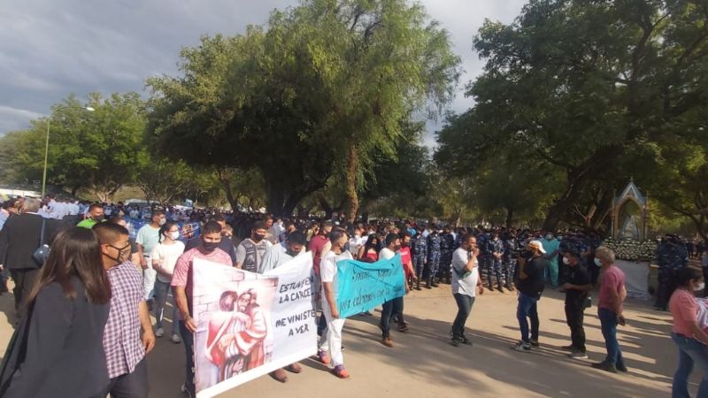 La Pastoral Carcelaria con internos de la cárcel en la Procesión de la Virgen