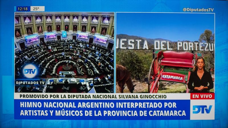 Catamarca se lució con el Himno cantado en la Cuesta El Portezuelo