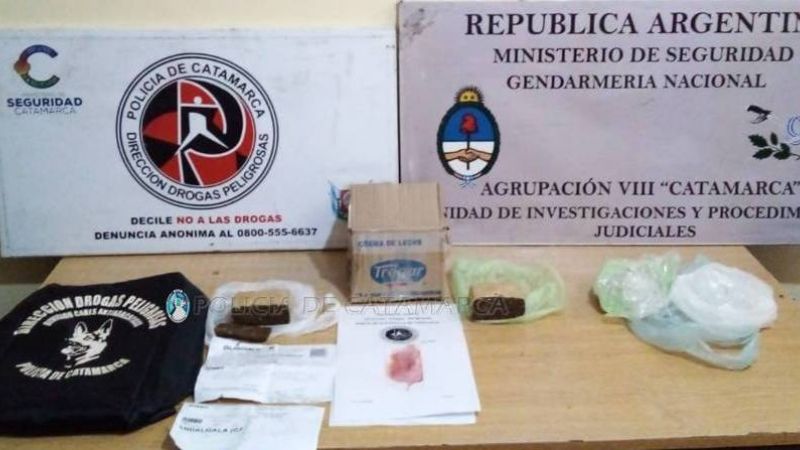 Perro adiestrado detectó una encomienda con 480 gr. de marihuana