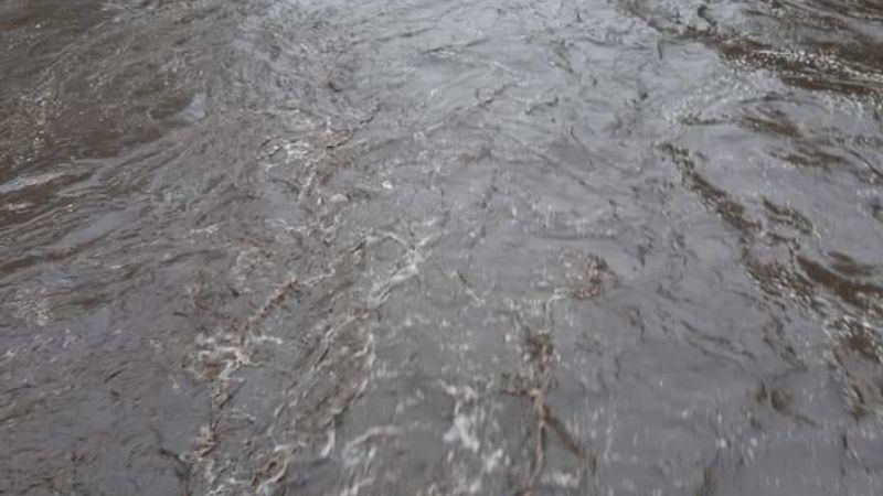 Guayamba bajo el agua tras una torrencial lluvia