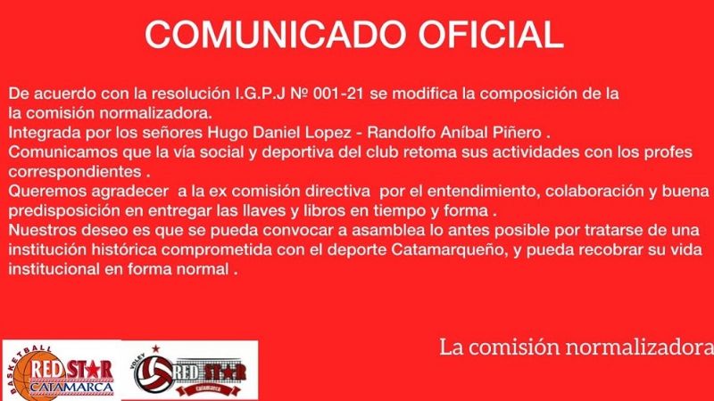Hugo López y Randolfo Piñero asumieron en Red Star