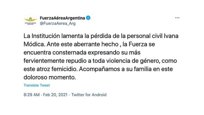 La Aeronáutica echó a Galván, femicida de Ivana Módica
