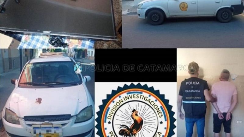 Secuestraron un taxi y un televisor robado