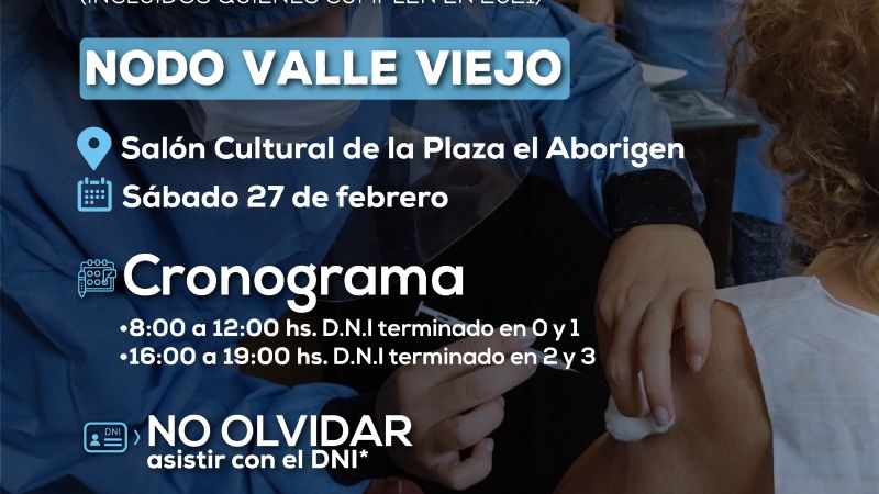 Operativo de vacunación en Valle Viejo