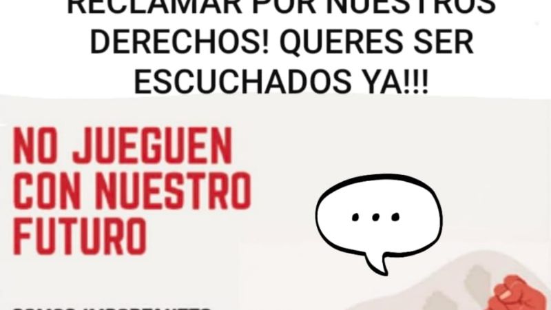 Protesta de alumnos de Ciencias de la Salud