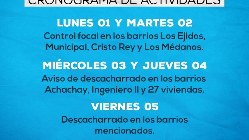 Continúan las acciones contra el Dengue