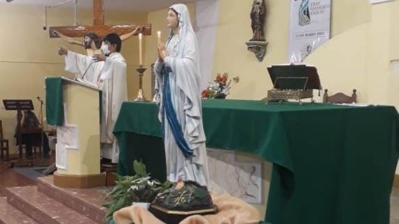 Inició la novena en honor de Nuestra Señora de Lourdes