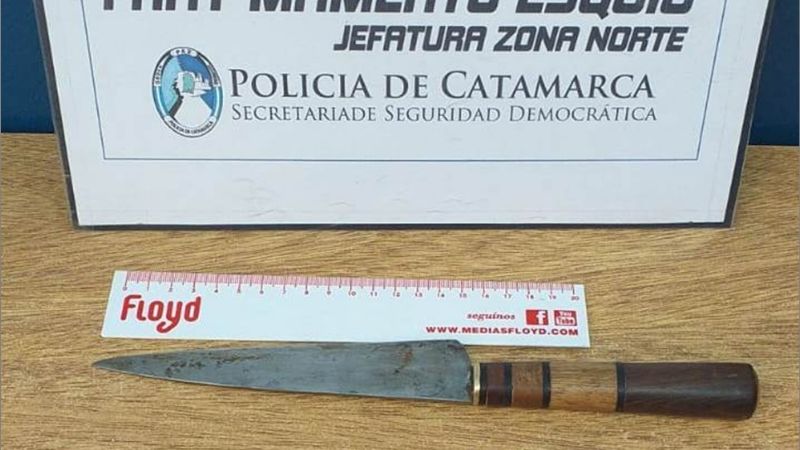 Amenazó a un policía con un cuchillo y lo atraparon en un descampado
