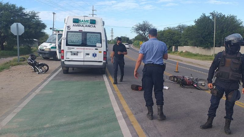 Choque de motos en la ruta 1