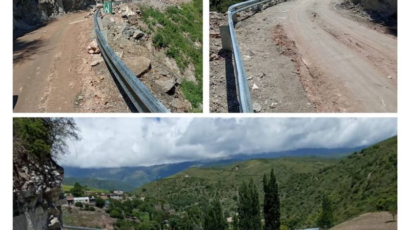 Colocan guardarrail a camino de Las Juntas