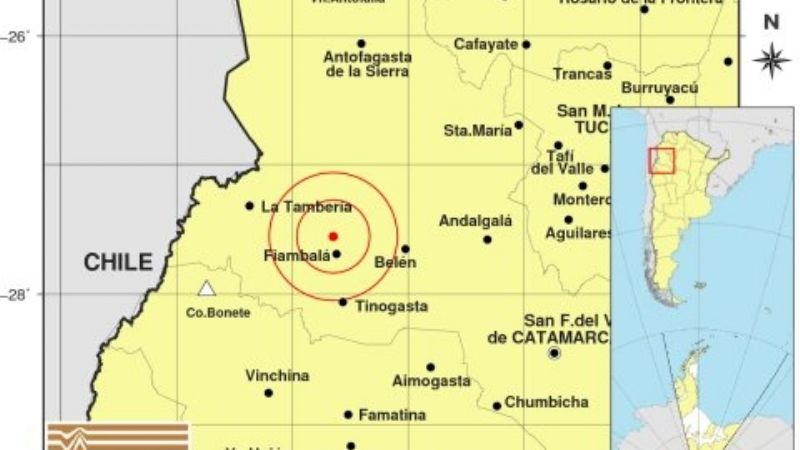 Temblor cerca de Fiambalá