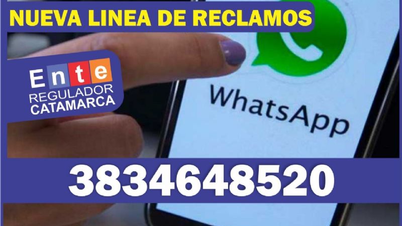 Línea de Whatsapp del En.Re para reclamos