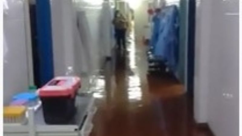 El Hospital San Juan Bautista inundado