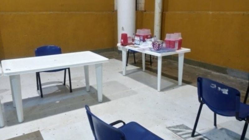 Suspenden la vacunación en el Predio Ferial por la intensa lluvia